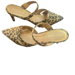 Leopard- print cole haan slip-on pumps